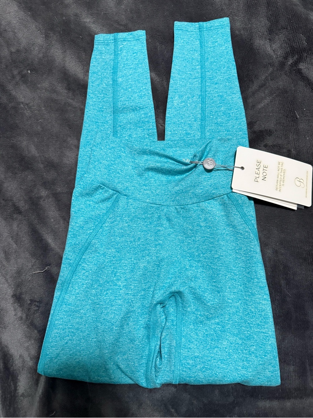 NWT Bombshell Sportswear Aqua Peach Bum Leggings